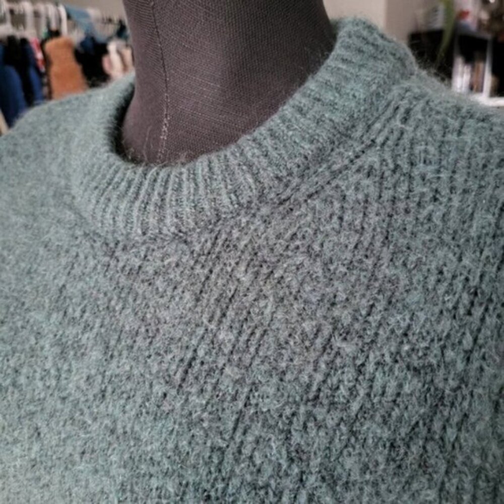 Mohair Wool Blend Puff Sleeve Sweater H&M Women's sz Small - Picture 5 of 10